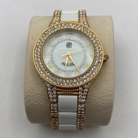 Victoria Wieck Ceramic Crystal Watch White 7-8”L Casual Evening Adjustable main image 9